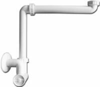 Izlietnes sifons, 1¼ x 32 mm, novirzītais, plastmasa, balts - Image 1