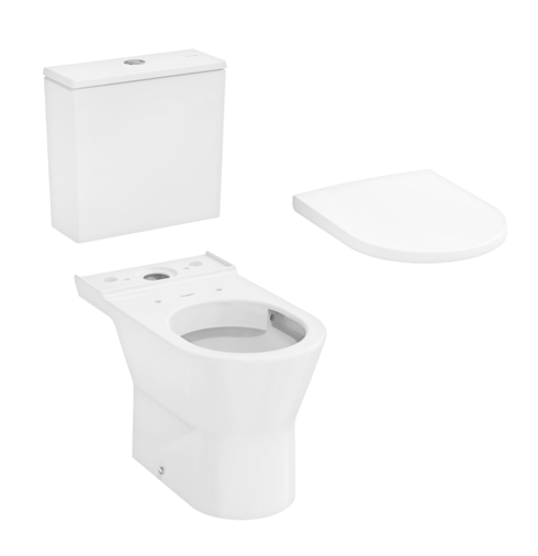 Komplekts - pods ar QR/SC vāku EluPura Original S, horizontāls izvads, pievads no apakšas, balts - Image 1
