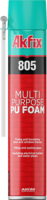 Akfix 805 montāžas poliuretāna putas MultiPurpose ar trubiņu, 750ml