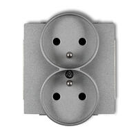 DECO Divkārša kontaktligzda uz rāmja ar 2x(2P+Z) zemējuma mehānismu (ar paaugstinātu kontakta aizsardzību aizsardzība/slēģis)