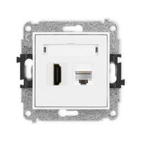 ICON 4K HDMI 2.0 vienas ligzdas mehānisms + vienas datora ligzdas mehānisms 1xRJ45, kat. 6A, 8 kontakti