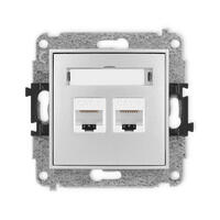 ICON Divkārša datora ligzdas mehānisms 2xRJ45, kat. 6, 8 kontakti