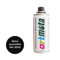 Akrila aerosola krāsa 450 ml, pusmatēta melna, RAL9005
