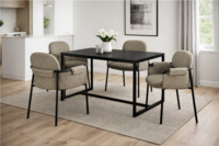 Tenzo ēdamgalds Lipp, 140 × 90 cm, matēti melns (Shadow Black)