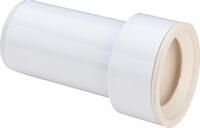 Savienojuma caurule pisuāram,  d=50x50 mm, 130 mm, plastmasa, balts